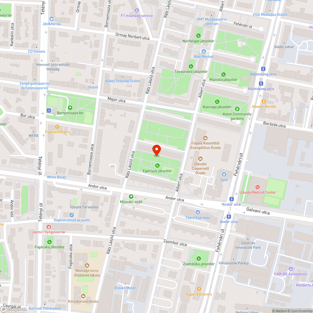 Törött pad bejelentés helye