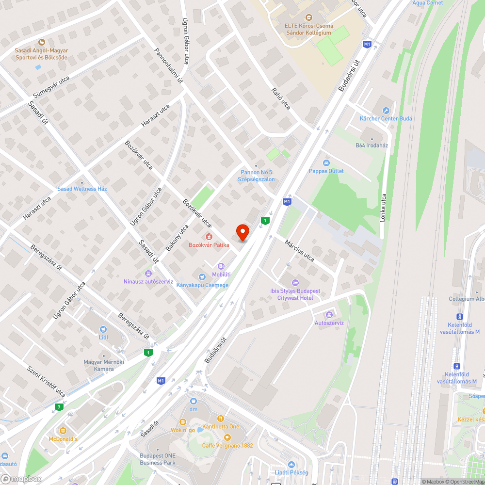 Budaörsi út járda takarítása bejelentés helye