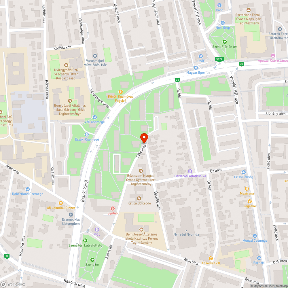 Balesetveszélyes járda és út bejelentés helye