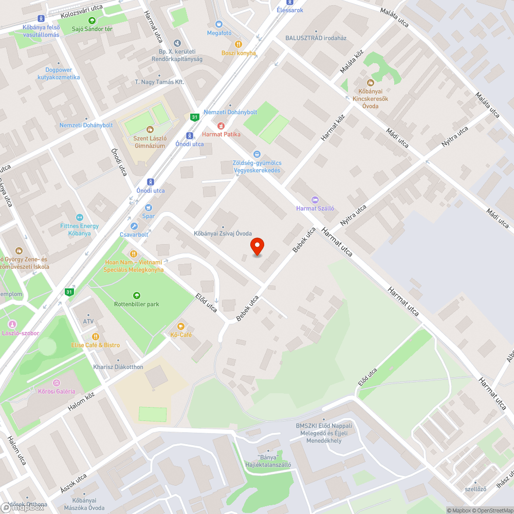 4 éve elhagyott autó parkol a Bebek utca 6.szám oldalán az Ónodi köznél. bejelentés helye