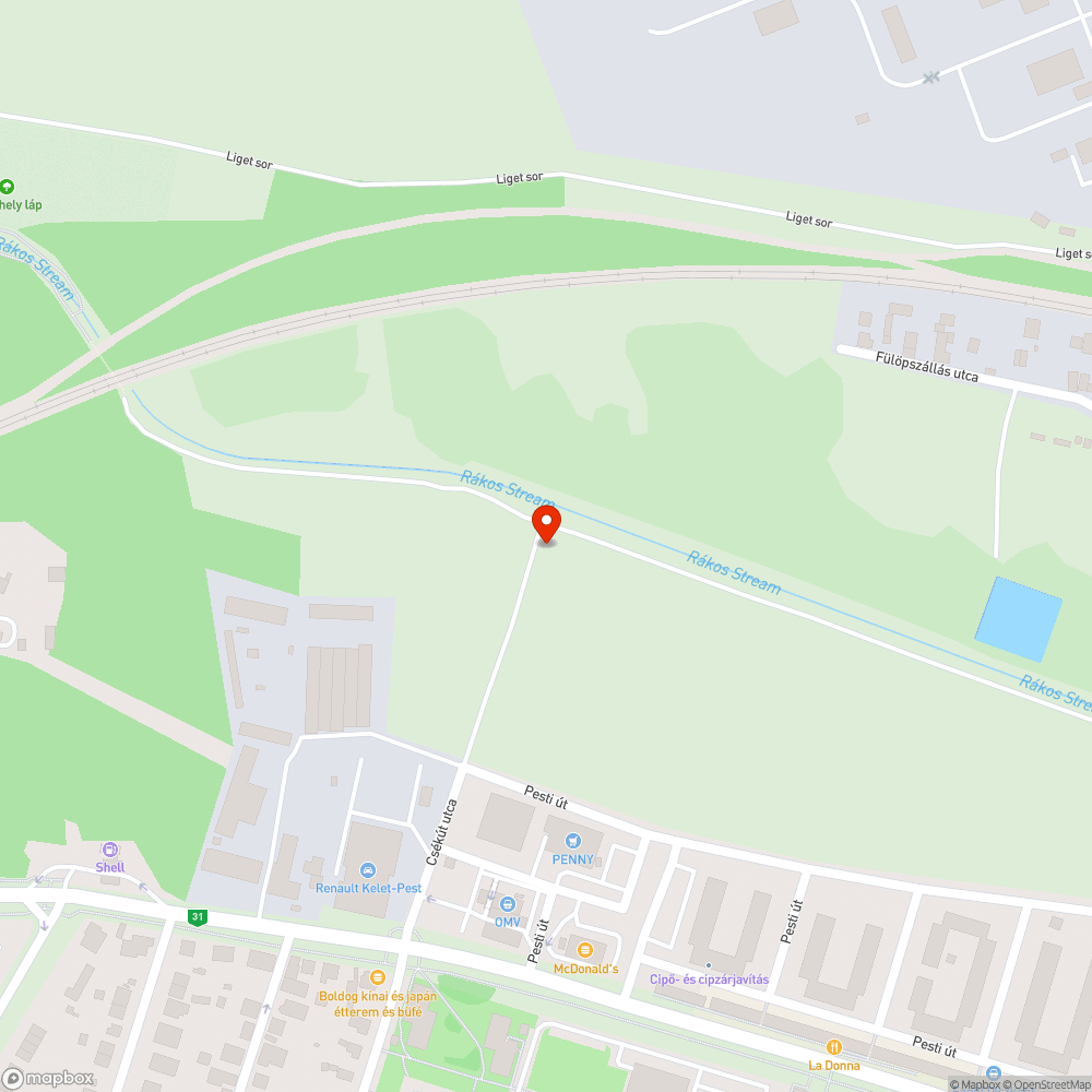 Szemét a pataknál bejelentés helye