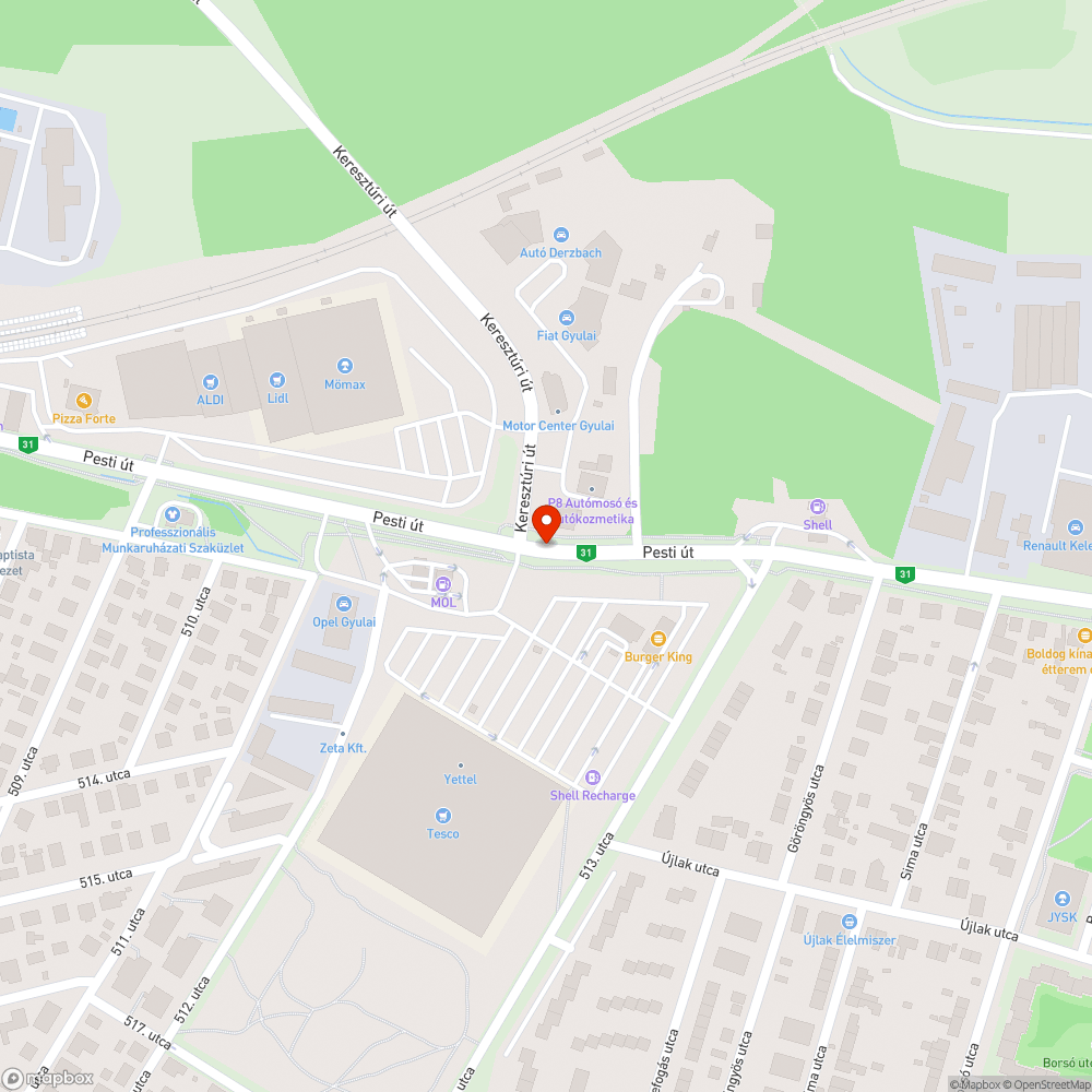 Üvegszilánkok bejelentés helye