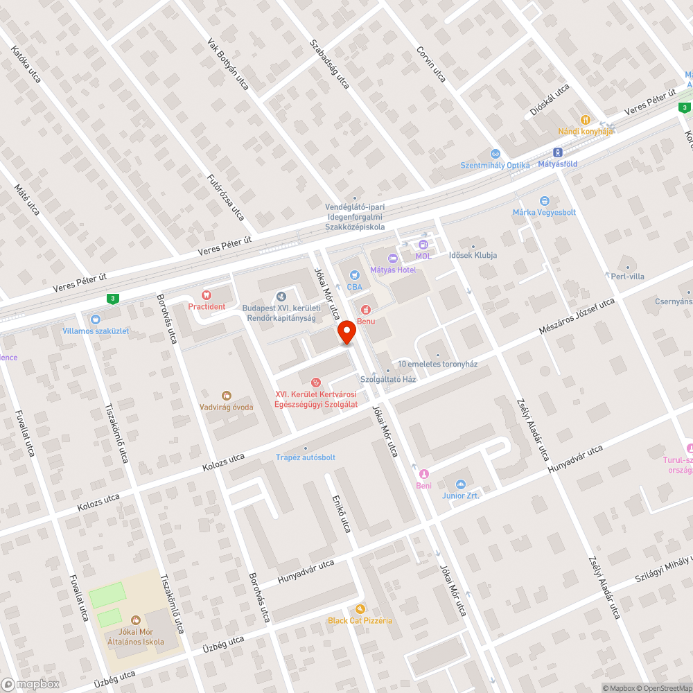 Járdára belógó robogó bejelentés helye