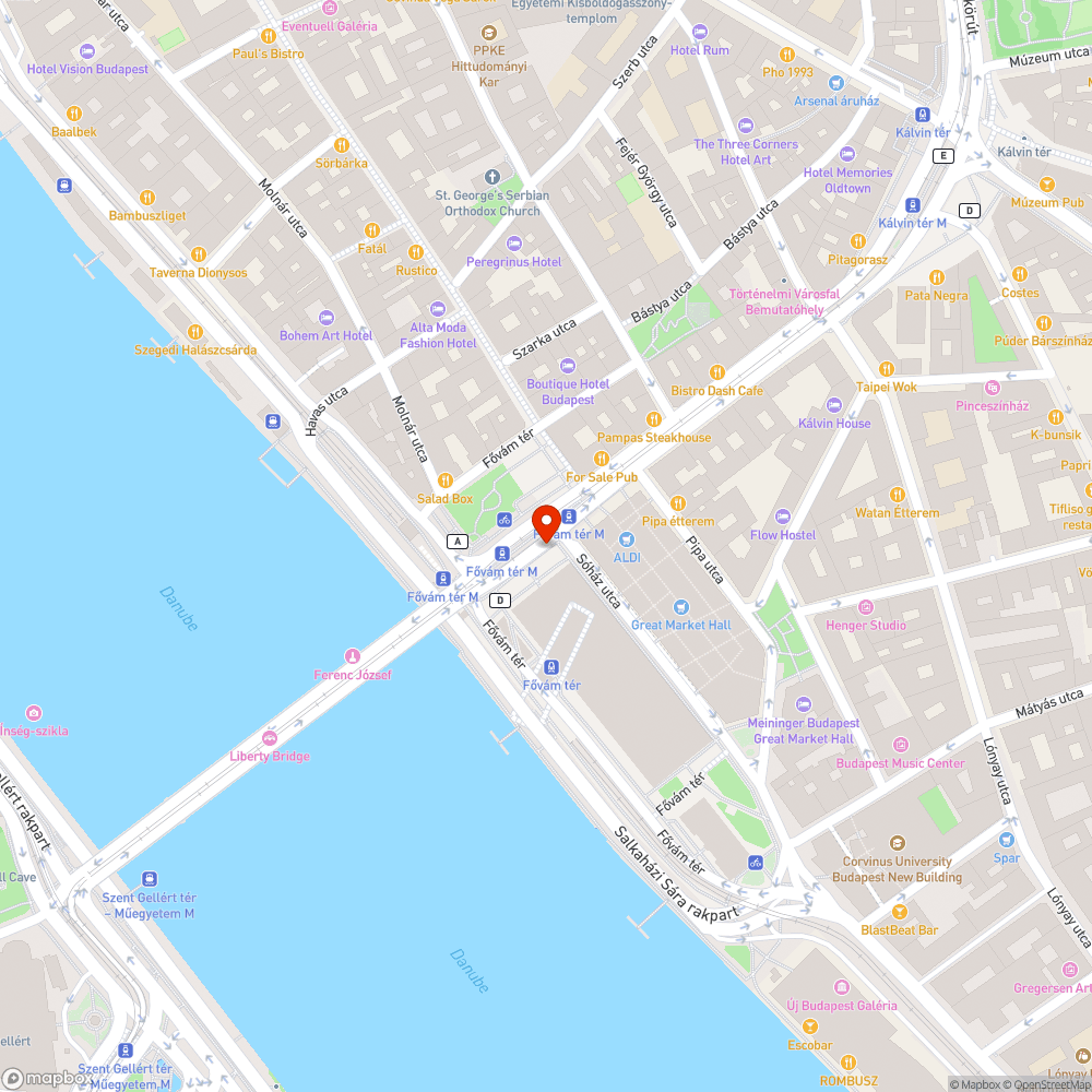 Leszakadt kuka a Fővám téren bejelentés helye