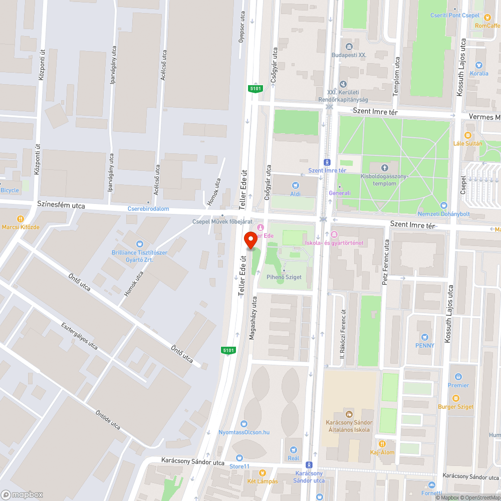 Elhanyagolt járdaszakasz bejelentés helye