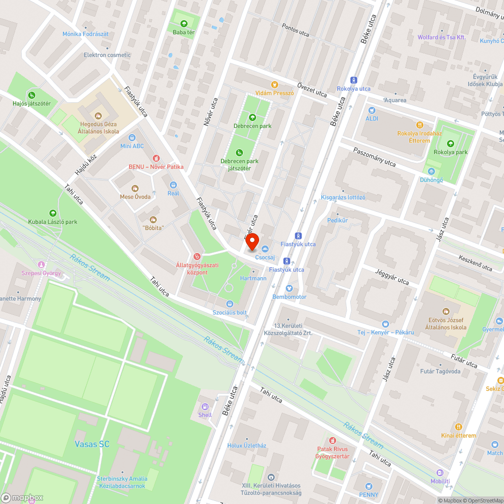 Fiastyúk utca fakó busztábla bejelentés helye