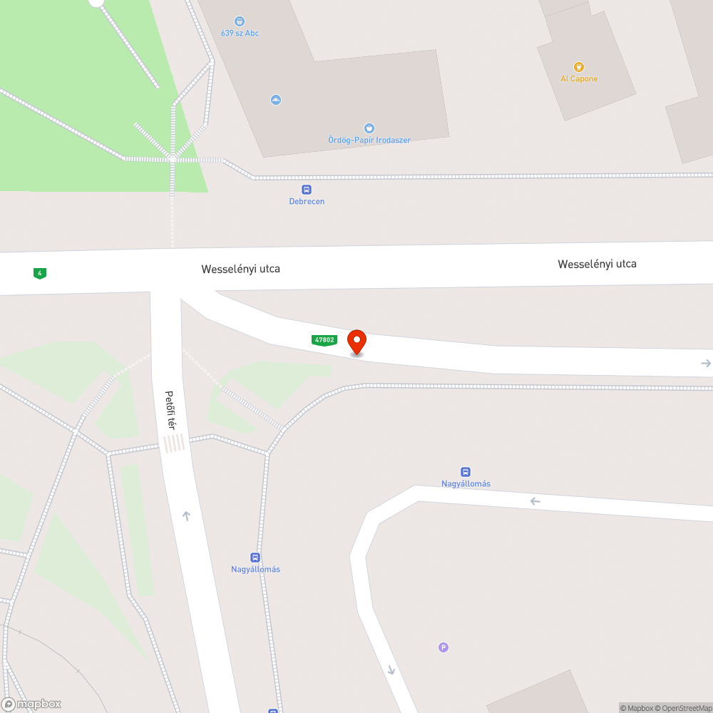 Használhatatlan járda bejelentés helye