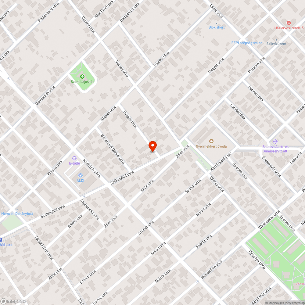 Megrongálódott utcanév-tábla bejelentés helye