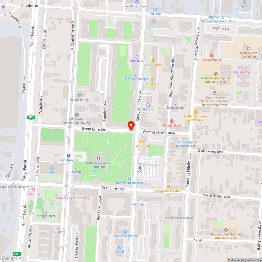 Kátyús terület. bejelentés helye