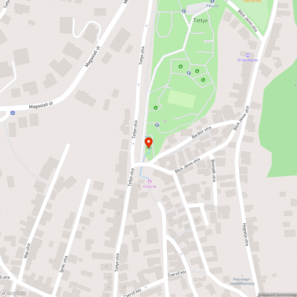 Zsákok a Tettye-patakban bejelentés helye