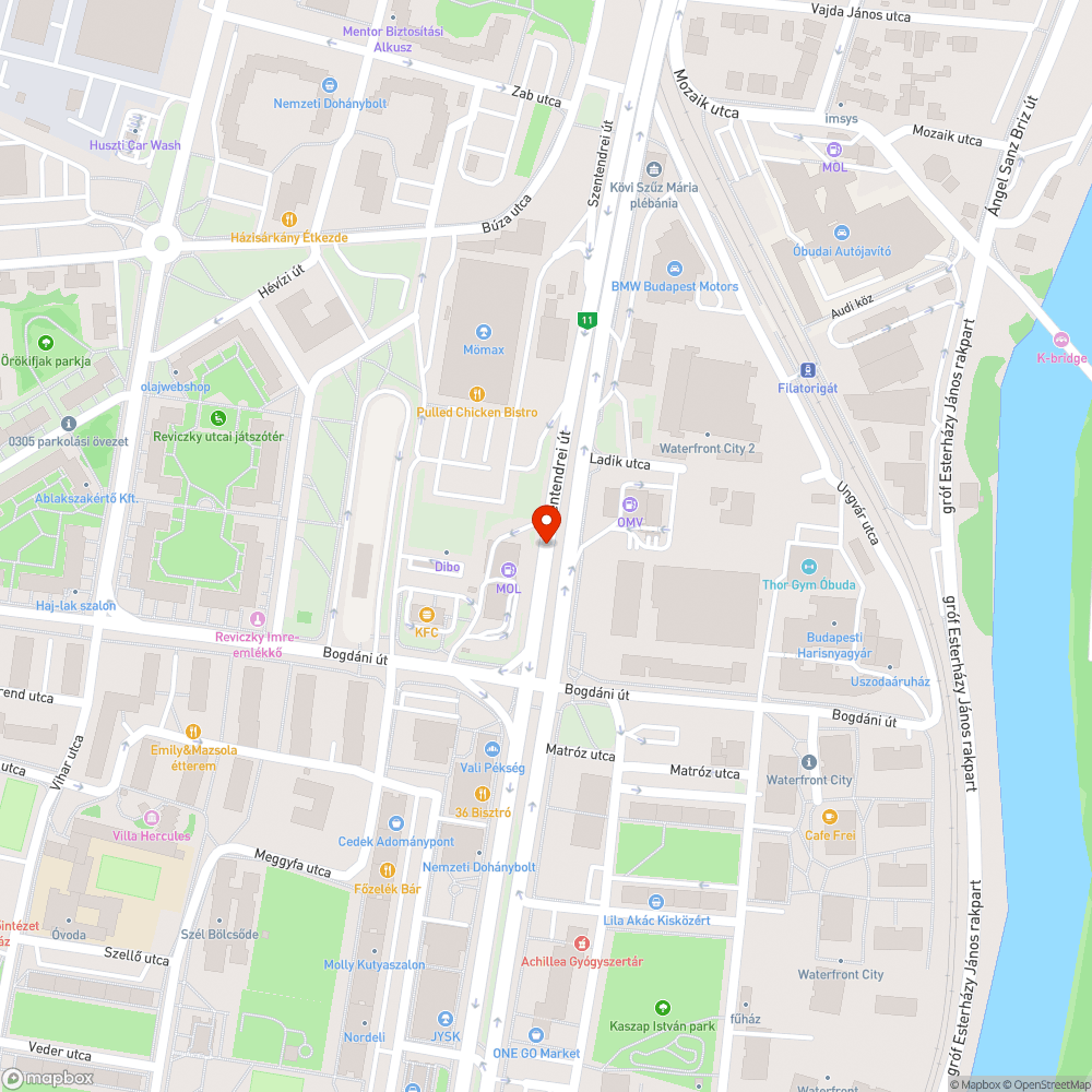 Tarthatatlanul rossz állapotú útszakasz bejelentés helye