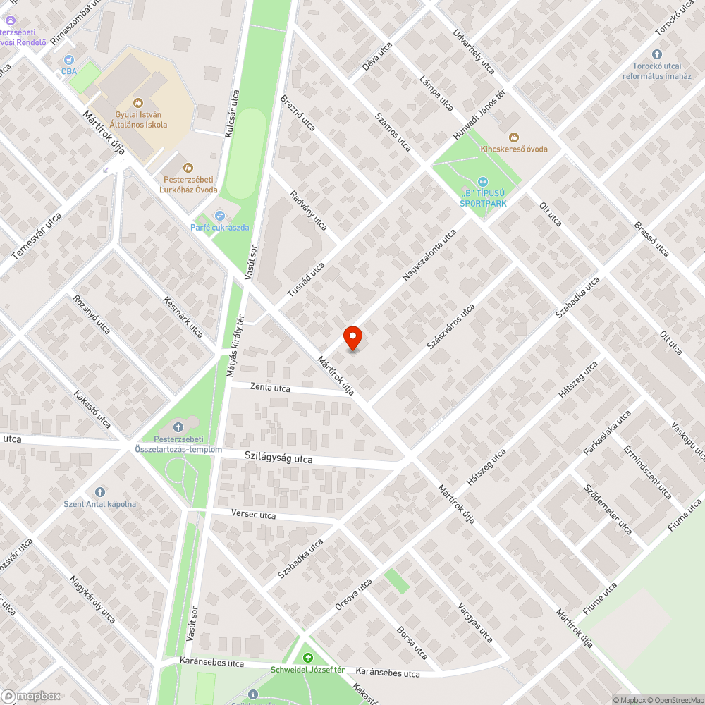 Kiszáradt fa bejelentés helye