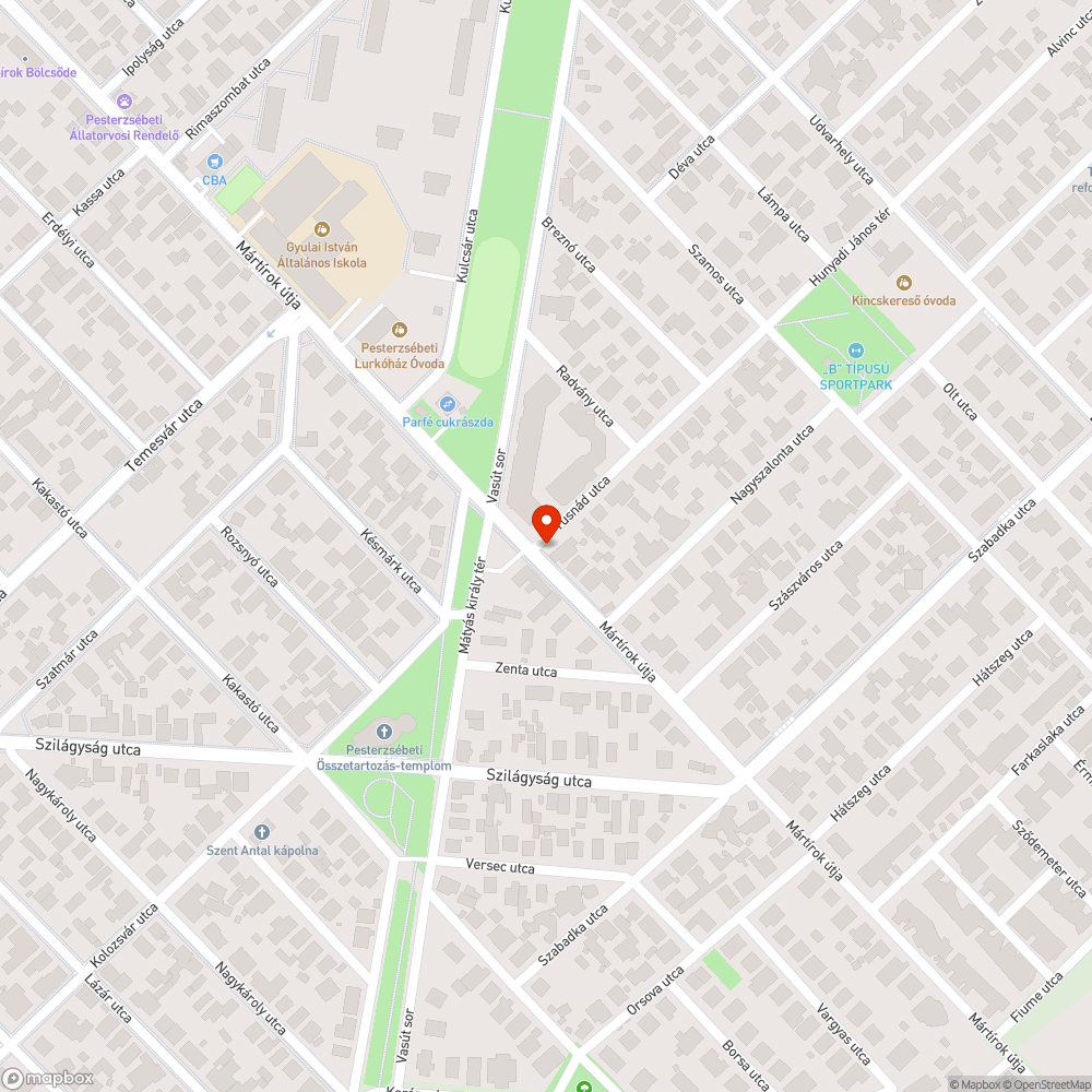 Megbarnult utcatábla bejelentés helye