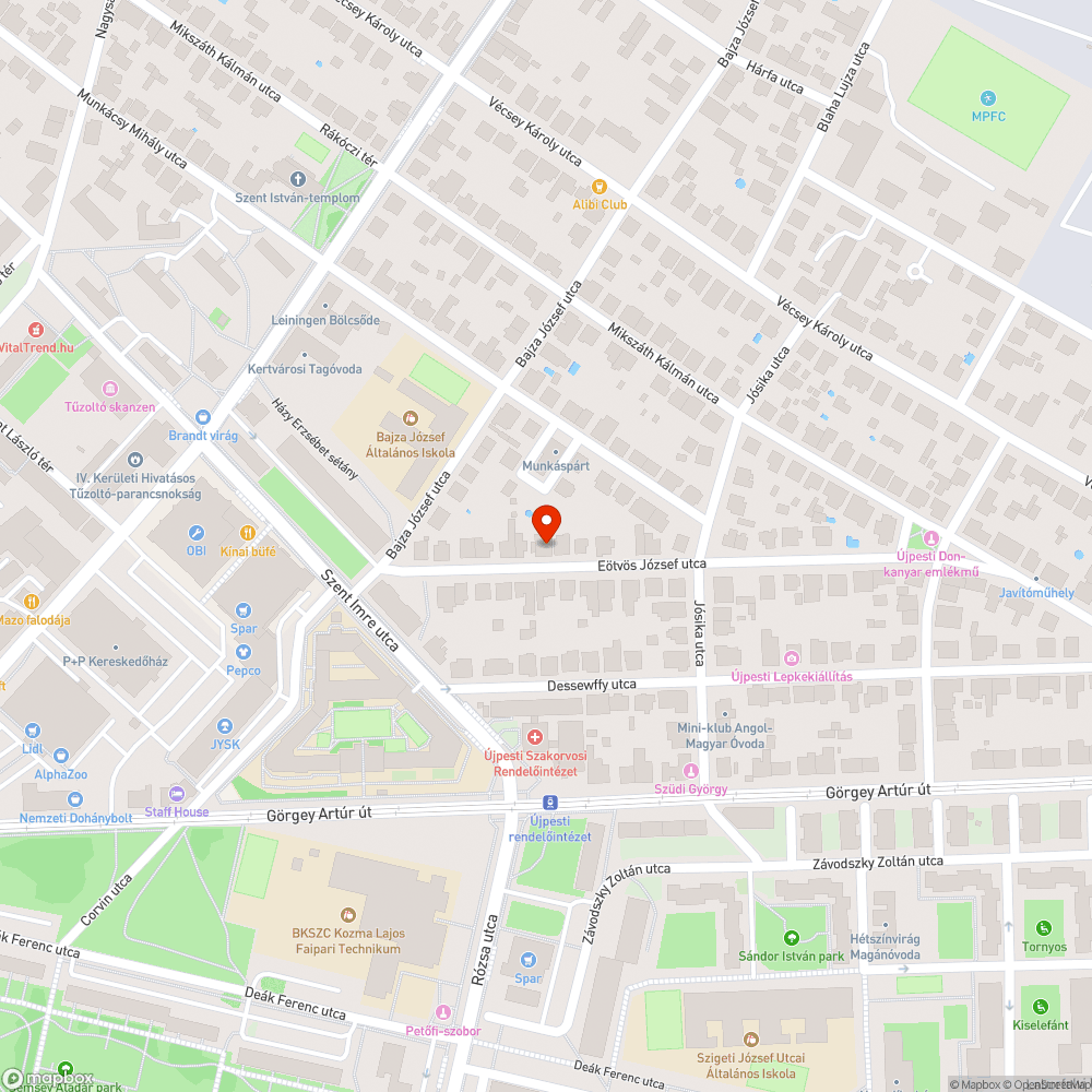 Kiszáradt fa bejelentés helye