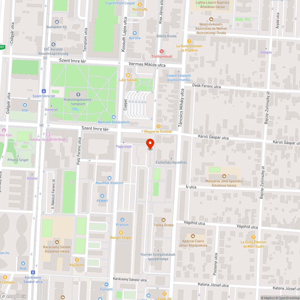 Kiszáradt fa bejelentés helye