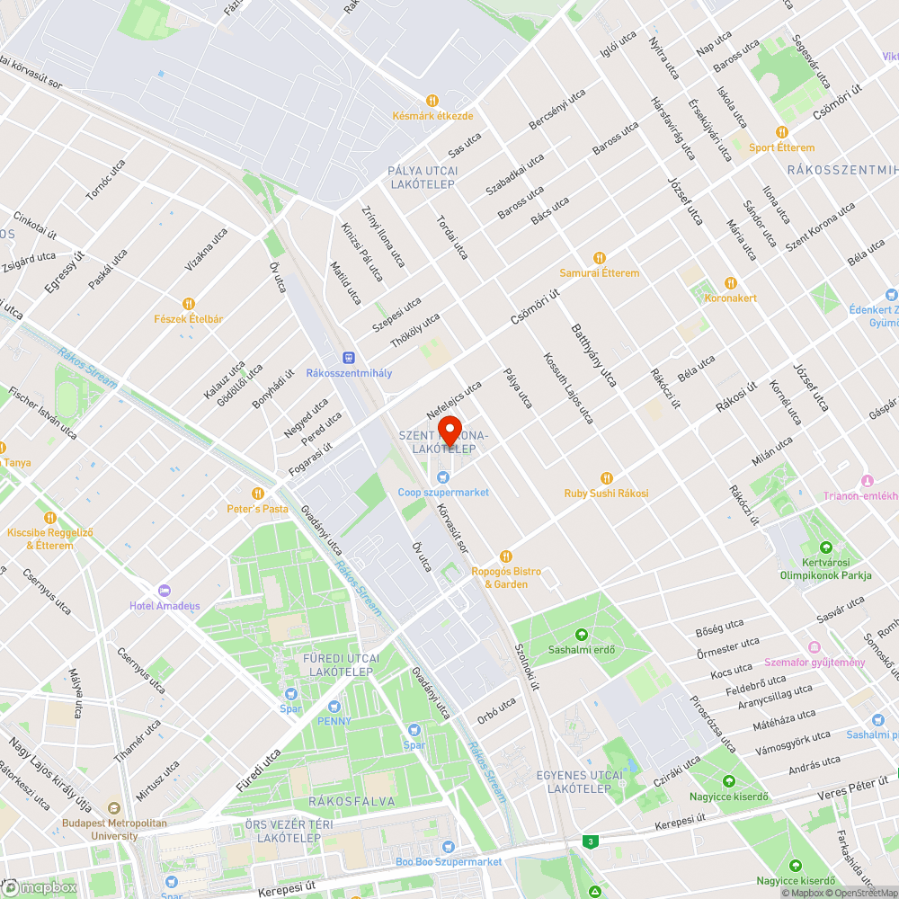 Szent Korona utcai lakótelep focipálya bejelentés helye