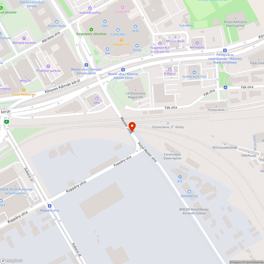 Külső mester utcai szemétkupacok bejelentés helye