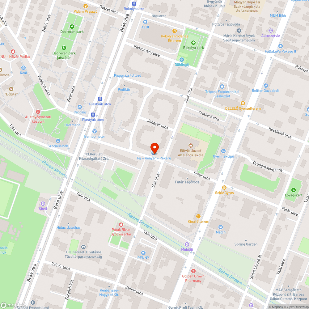 Kiszáradt fatörzs bejelentés helye