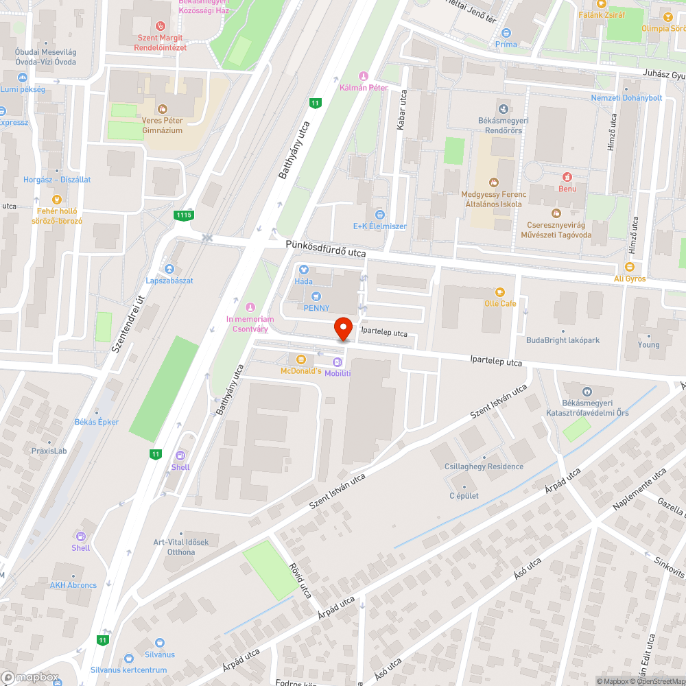 Elhagyott jármű bejelentés helye