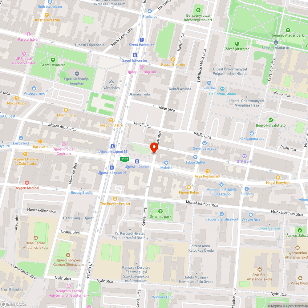 Belógó faágak - Újpest-központ bejelentés helye