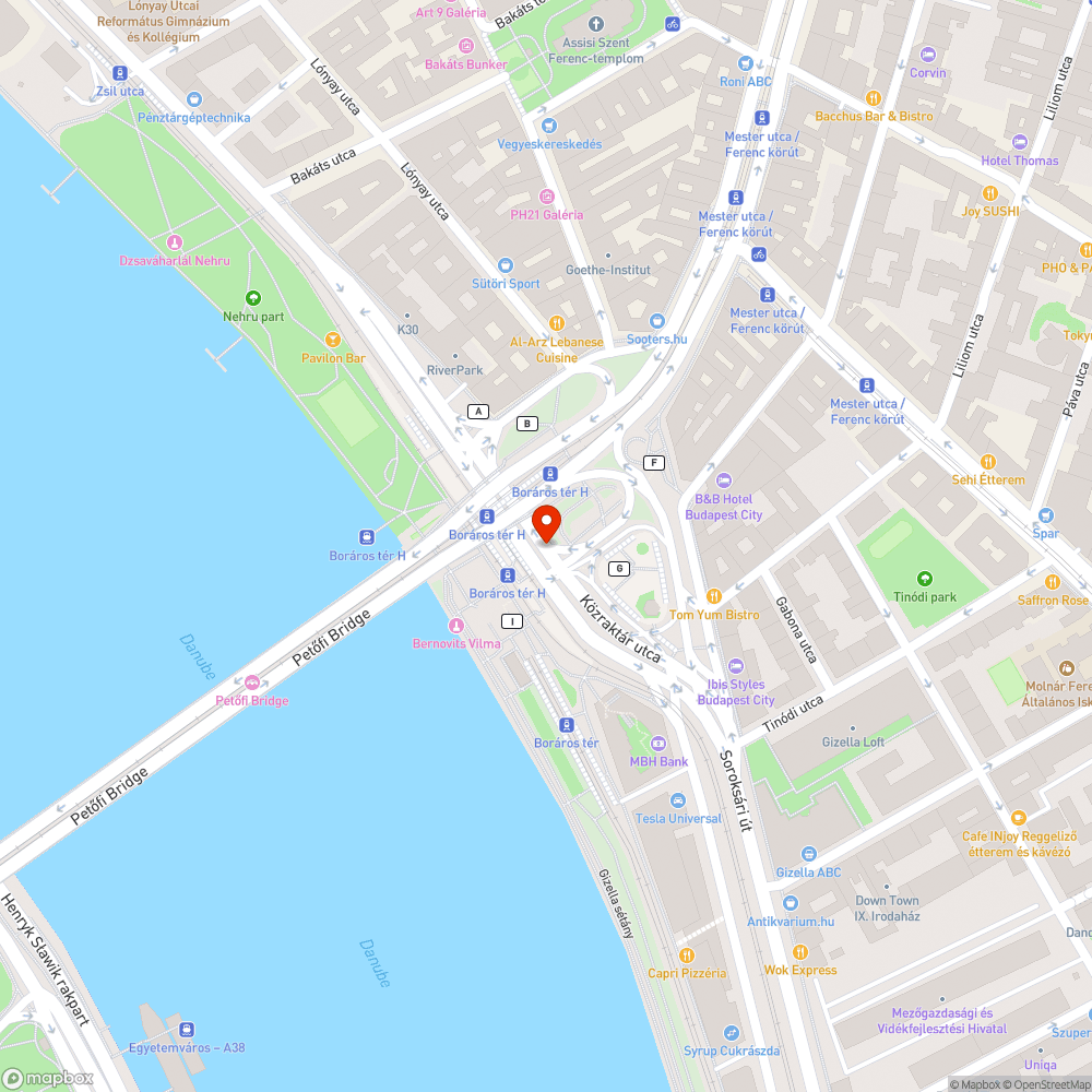 Boráros tér/Közraktár u. aluljáró bejelentés helye