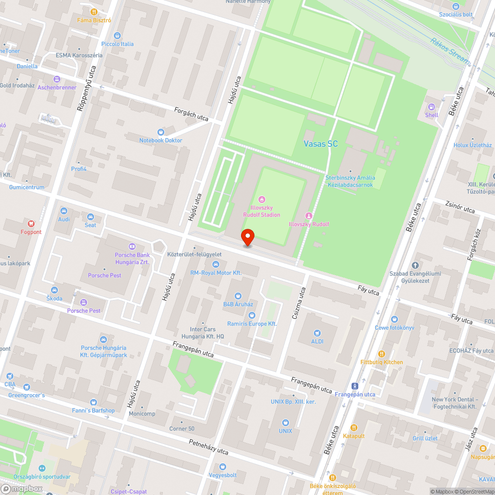 Kiszáradt fa bejelentés helye