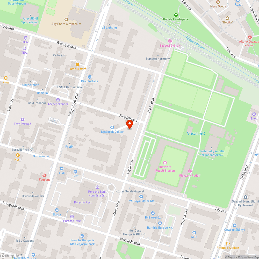 Kiszáradt fa bejelentés helye