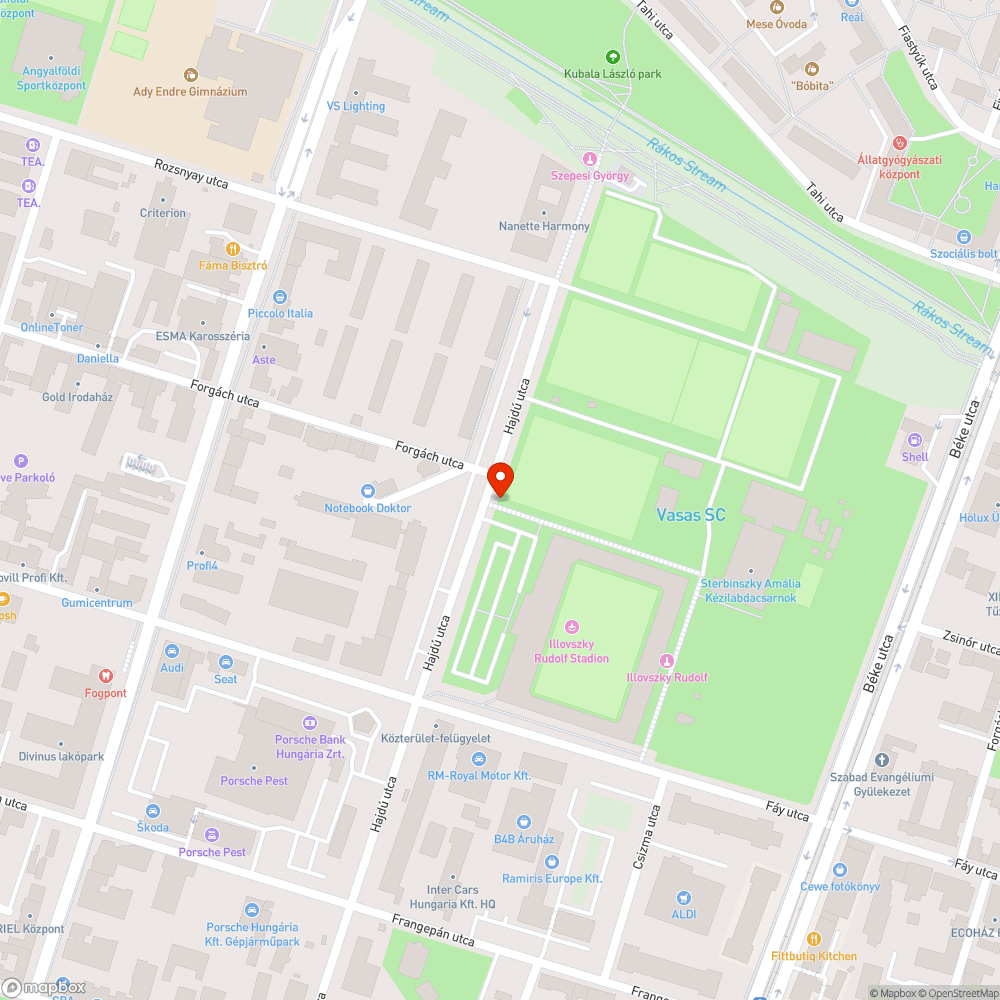 Kiszáradt fa bejelentés helye