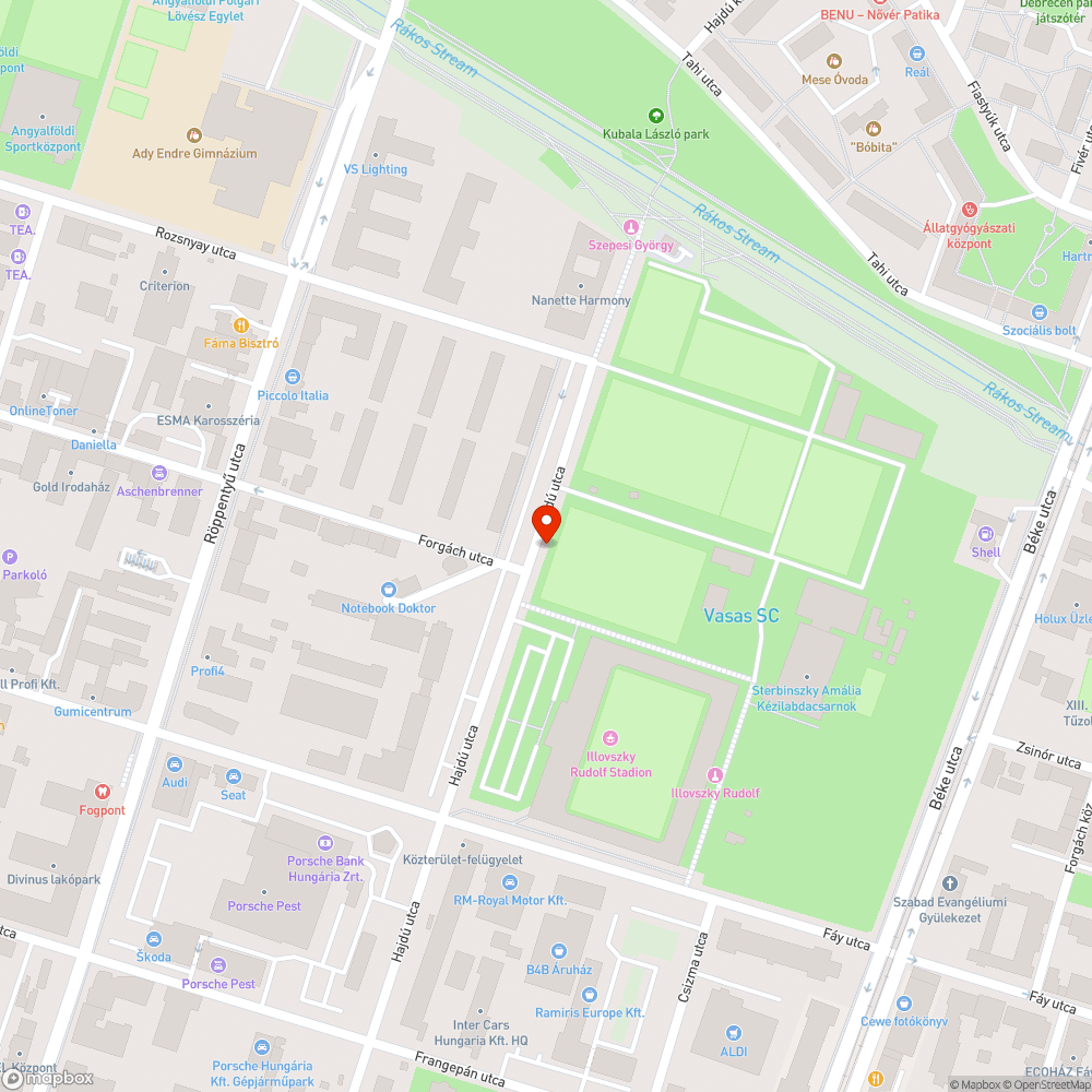 Kiszáradt fa bejelentés helye