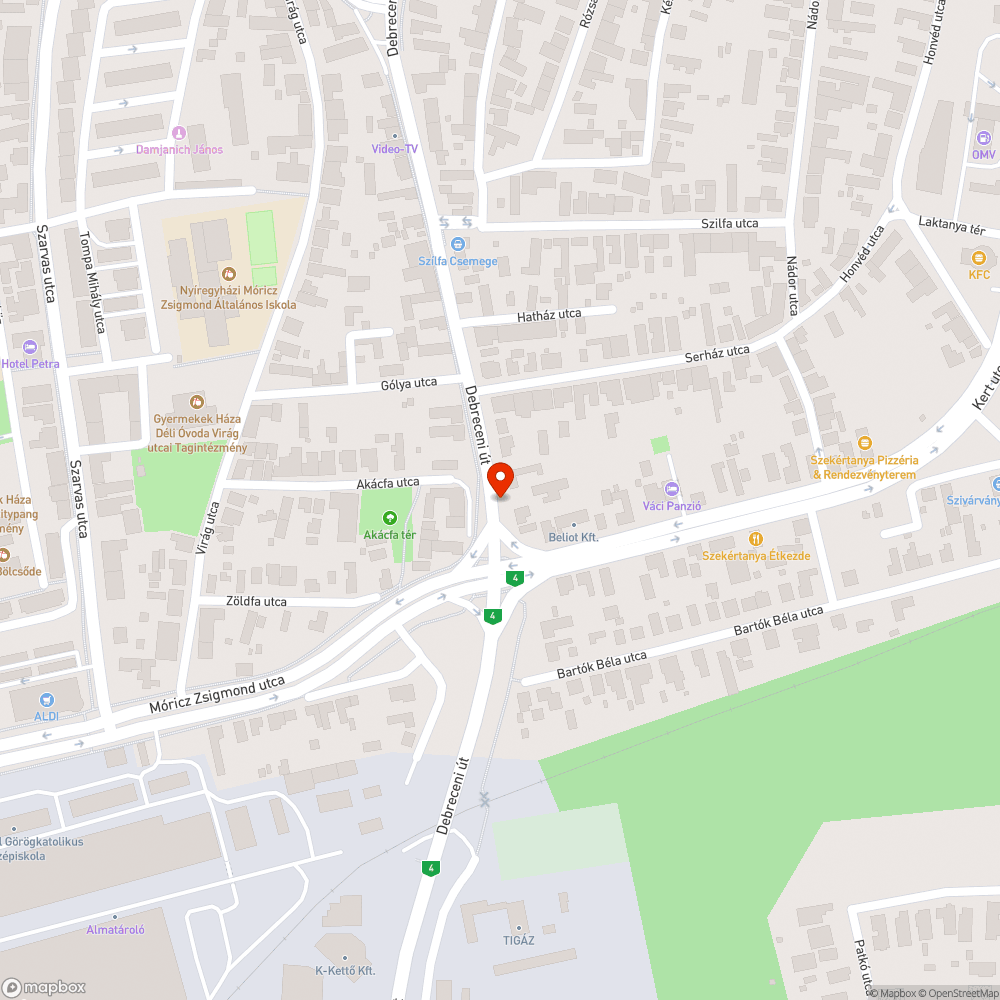 Debreceni úton nem működő lámpák bejelentés helye