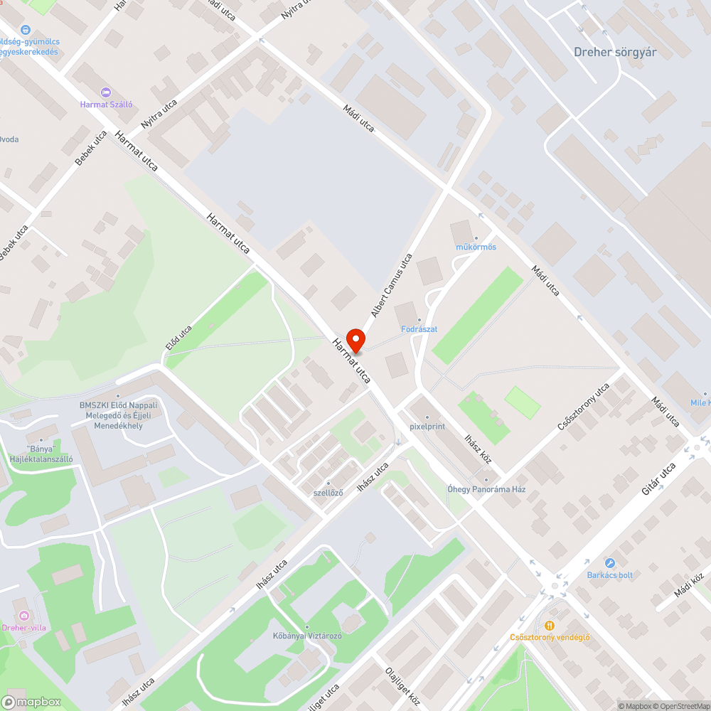 Egy nagyon rossz minőségű járda szakasz bejelentés helye