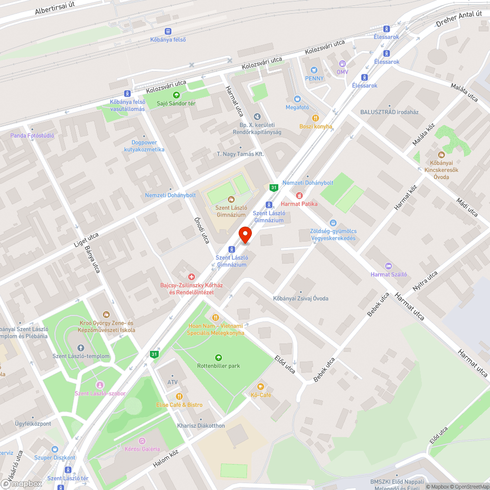 Egy balesetveszélyes aknafedél bejelentés helye