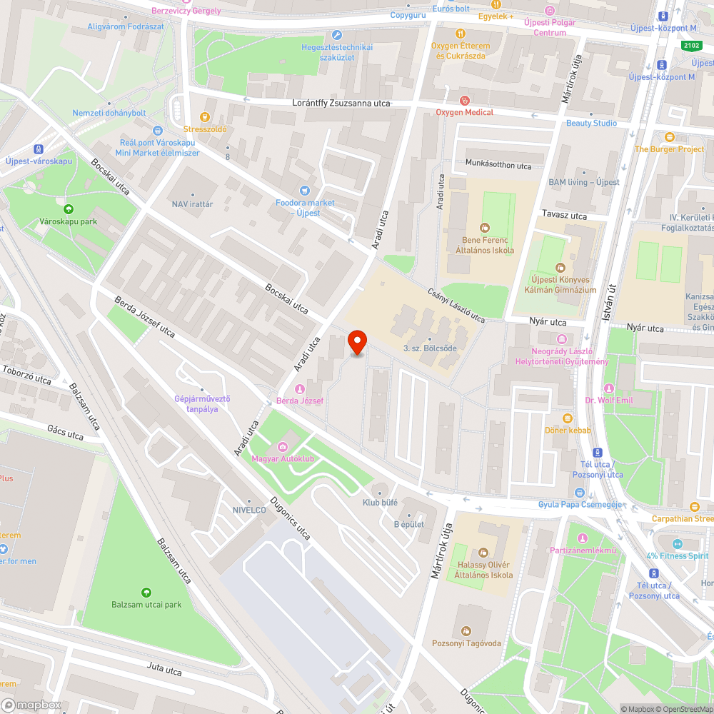 Kiszáradt park bejelentés helye