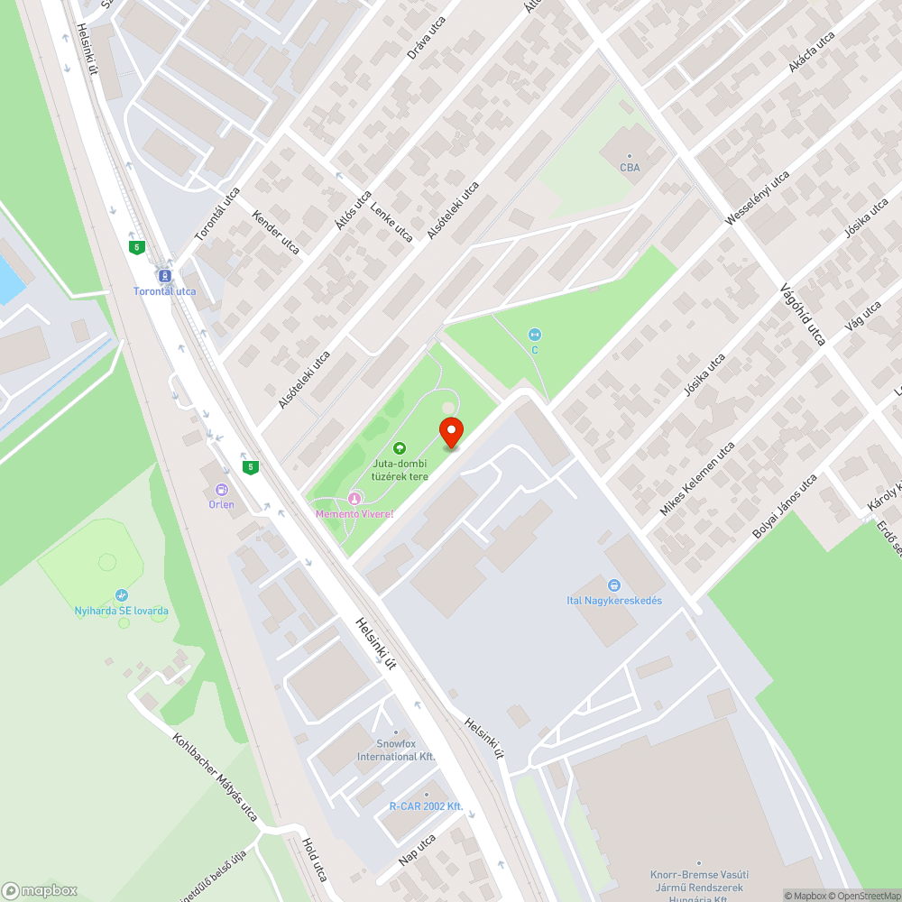 Wesselényi/Lenke utca szemétlerakás bejelentés helye