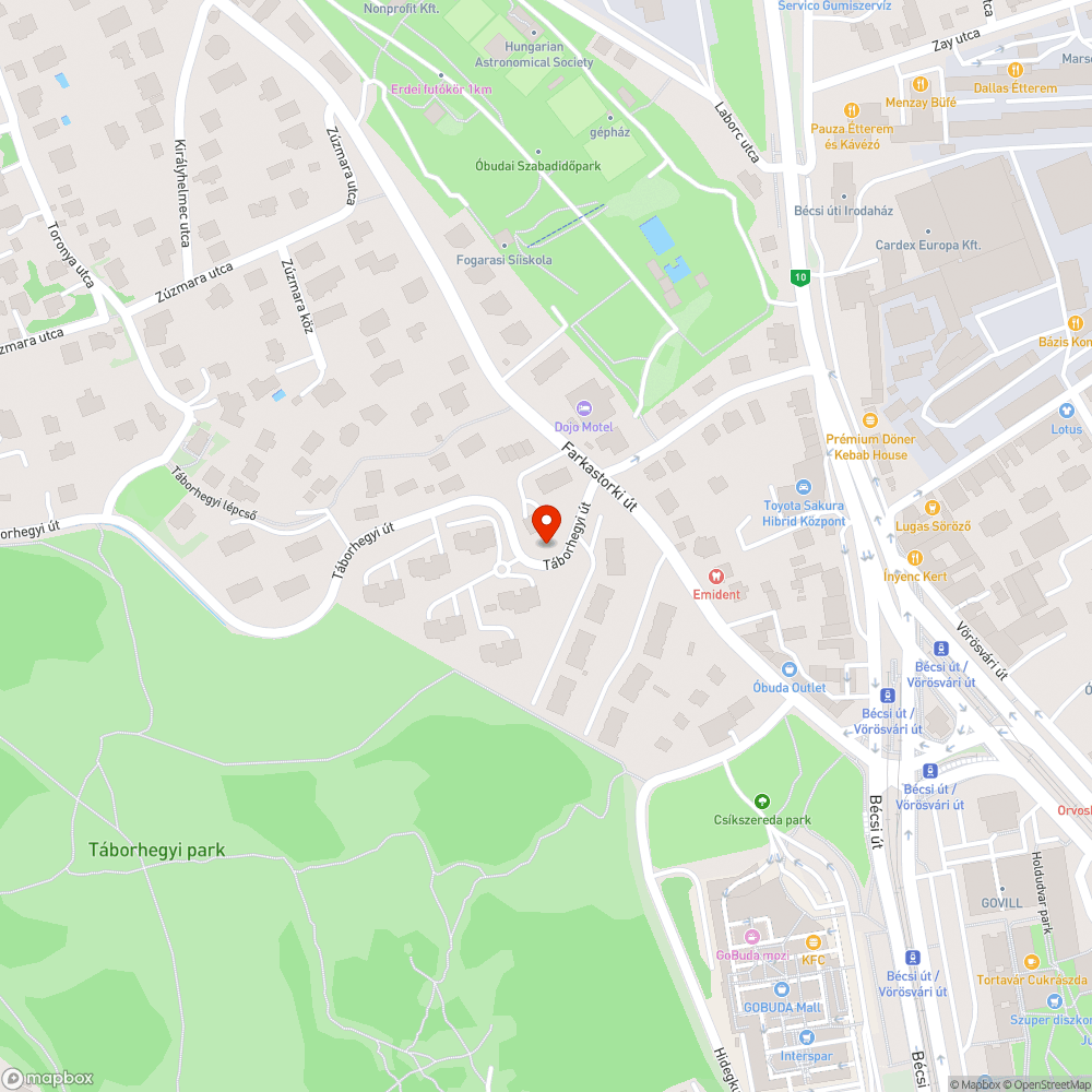 Elhagyott autó bejelentés helye