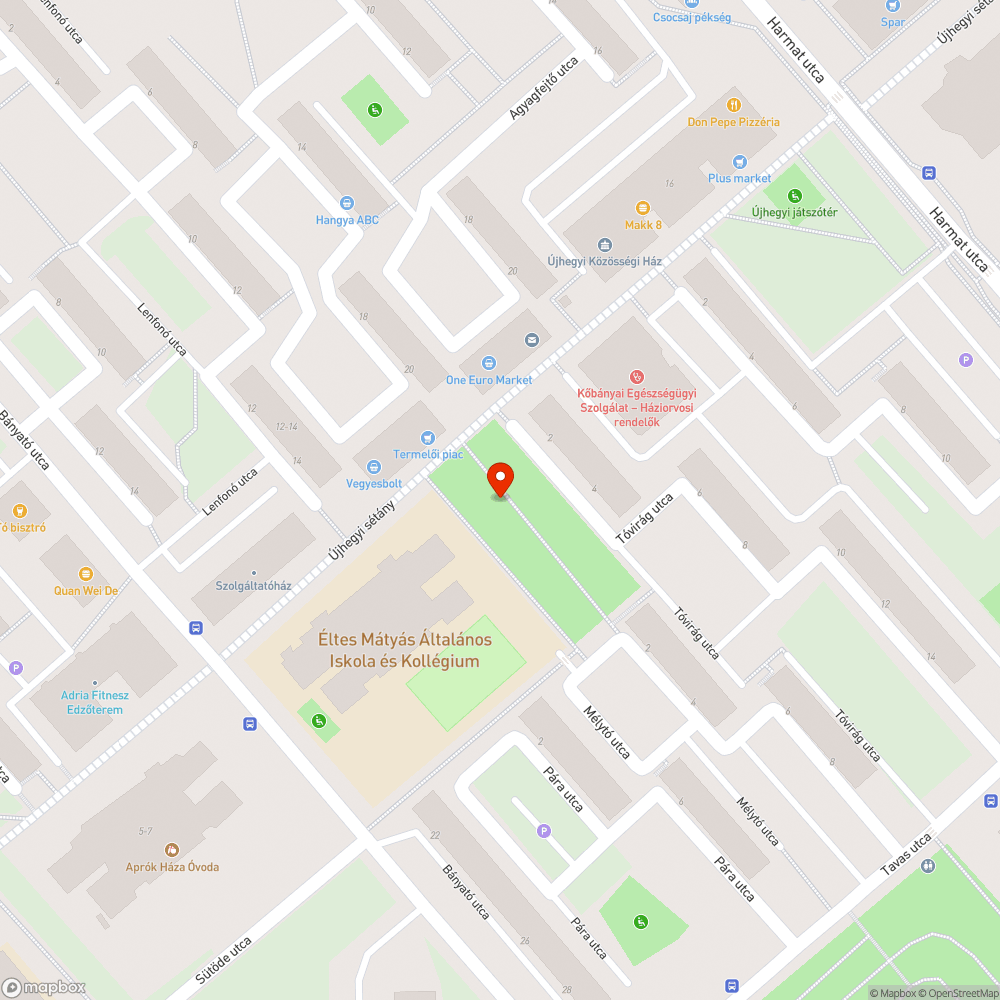 Kiszáradt fa bejelentés helye