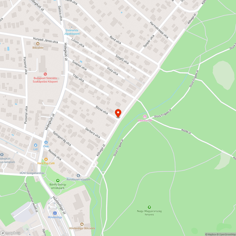 Kátyúk bejelentés helye