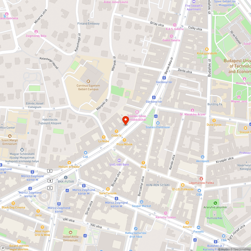 Terasszal leszűkített járda bejelentés helye