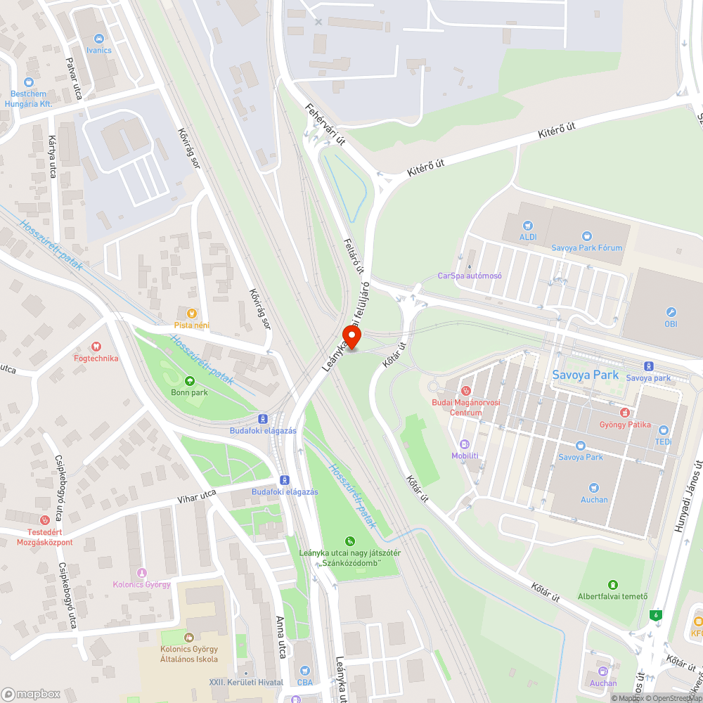 Kerékpártoló rámpát/vályút az Albertfalvai felüljáróhoz bejelentés helye