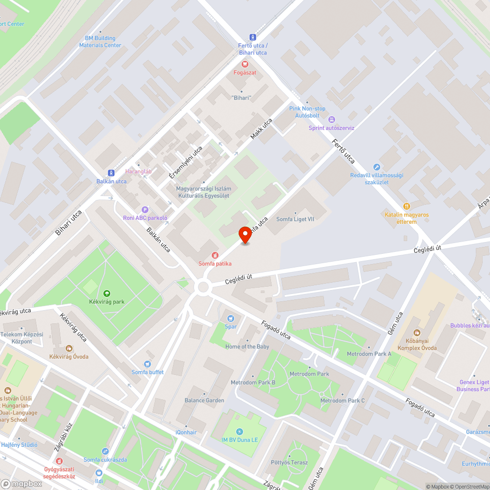 Elhagyott jármű a Somfa utcában bejelentés helye