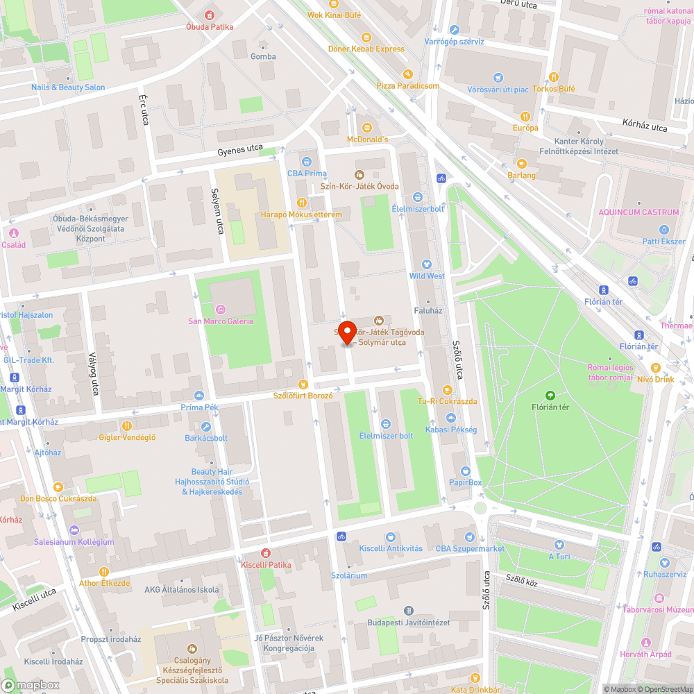 Zápor utca 63.kátyú bejelentés helye