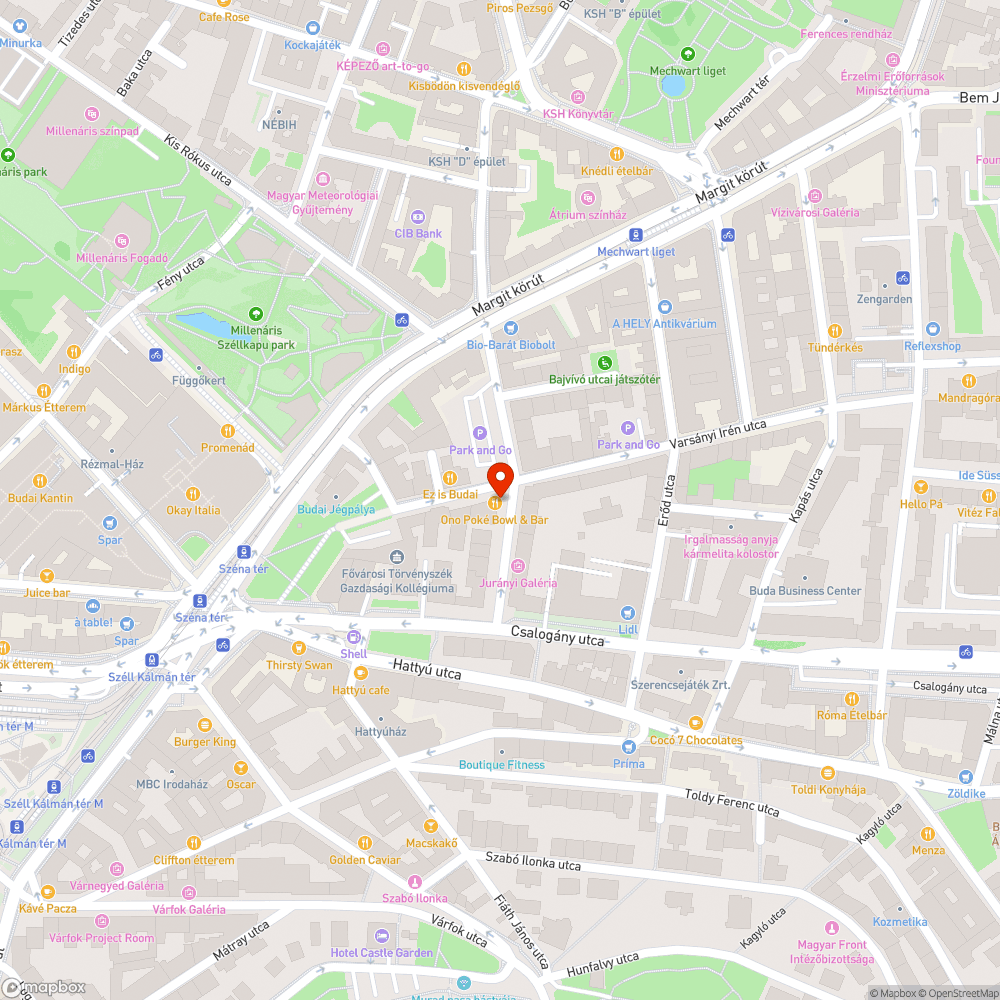 Erősen graffitis Vodafone szekrény bejelentés helye