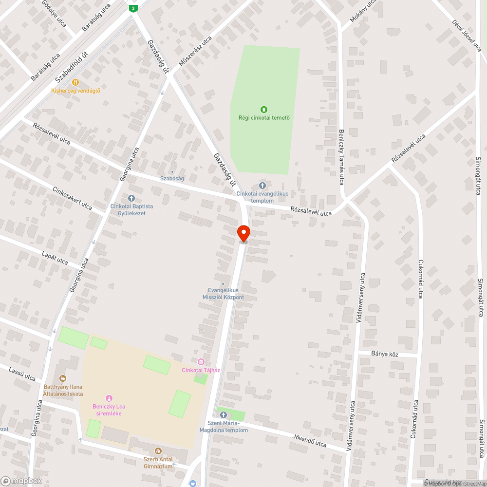 Gazos a megálló bejelentés helye