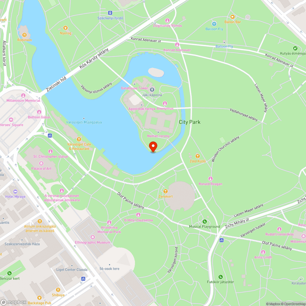 Úszó szemét a városligeti tóban bejelentés helye