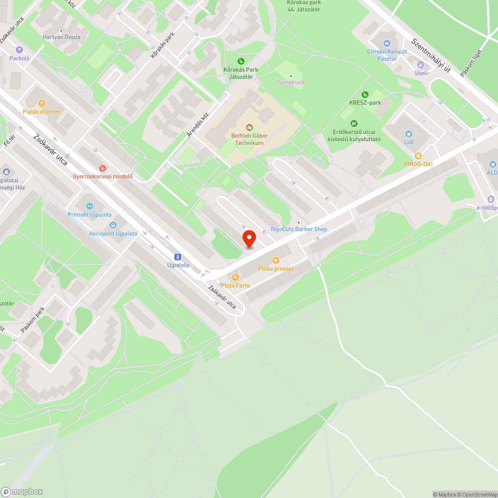 Veszélyes lyuk a járdán bejelentés helye