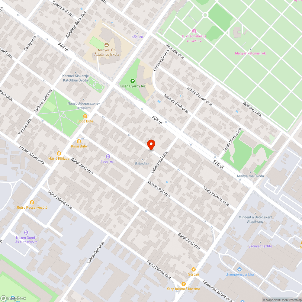 Kiszáradt fa bejelentés helye