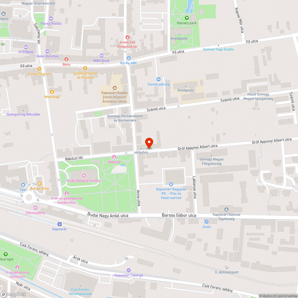 Kopott tájékoztató, Deutch, English bejelentés helye