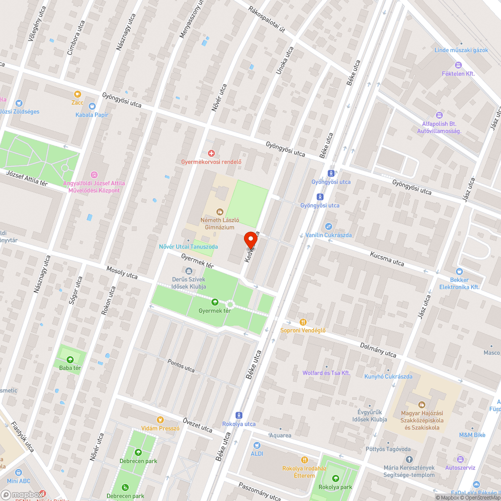 Kiszáradt fa bejelentés helye