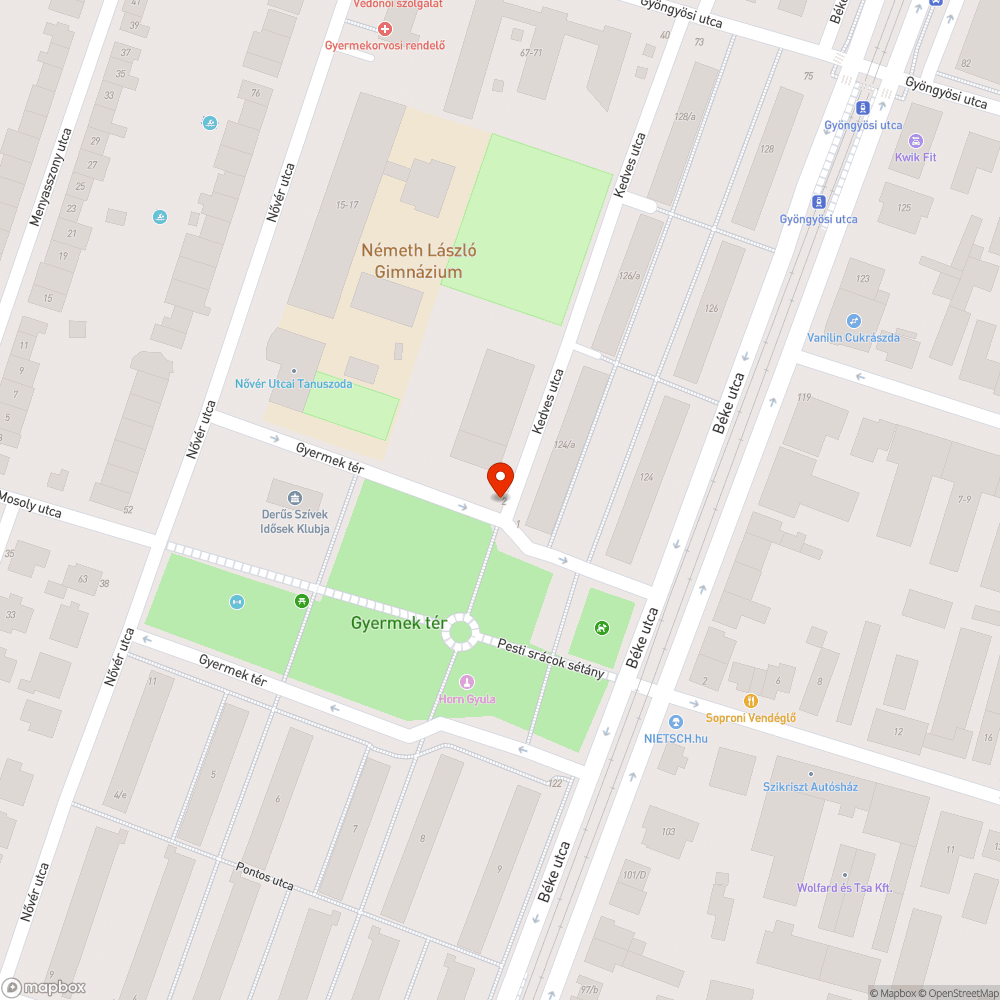 Kiszáradt fa bejelentés helye