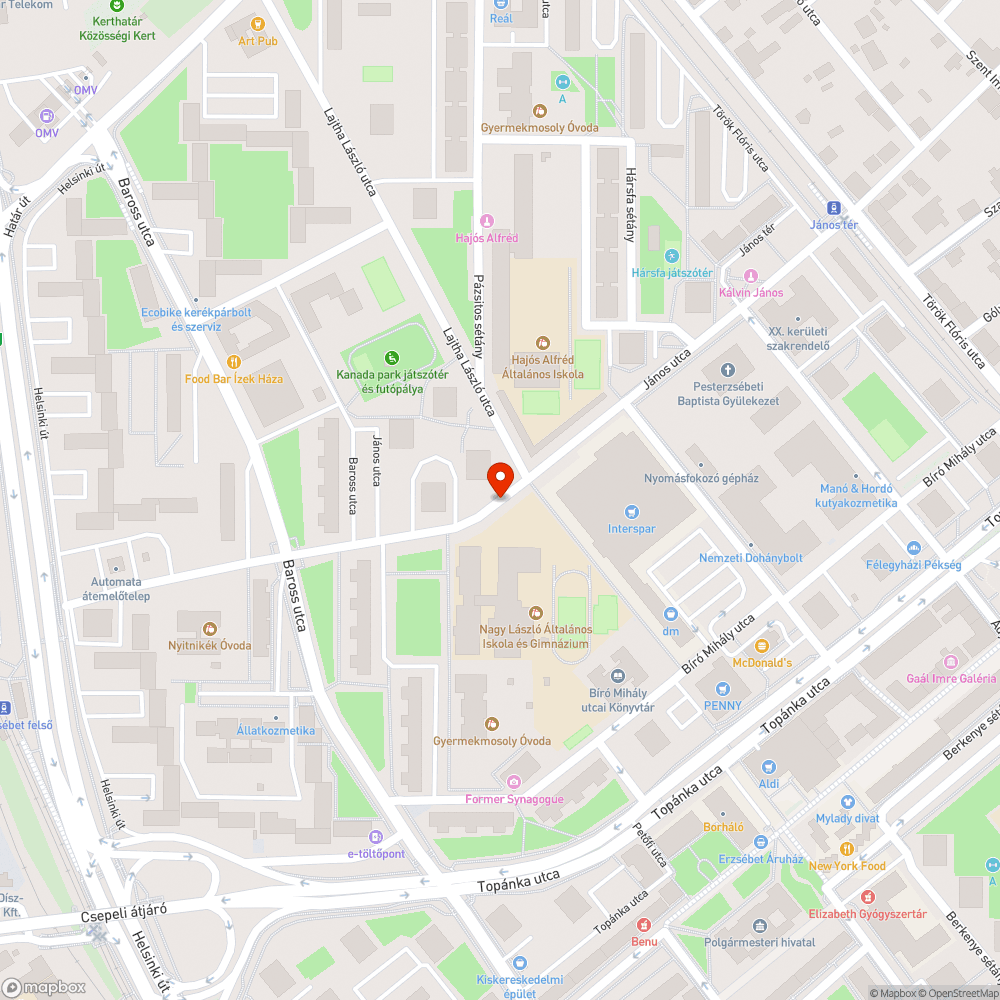 Kátyú bejelentés helye